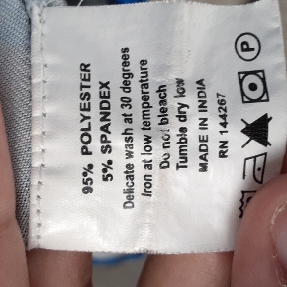 Isabel & Alice Y2K Faux Wrap Around Paisley Print Blue & Black Top - Picture 8 of 8